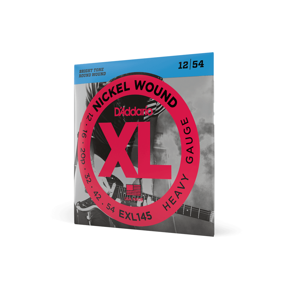 D'Addario XL Nickel Wound Electric Guitar Strings, Heavy Plain 3rd 12-54 (EXL145)
