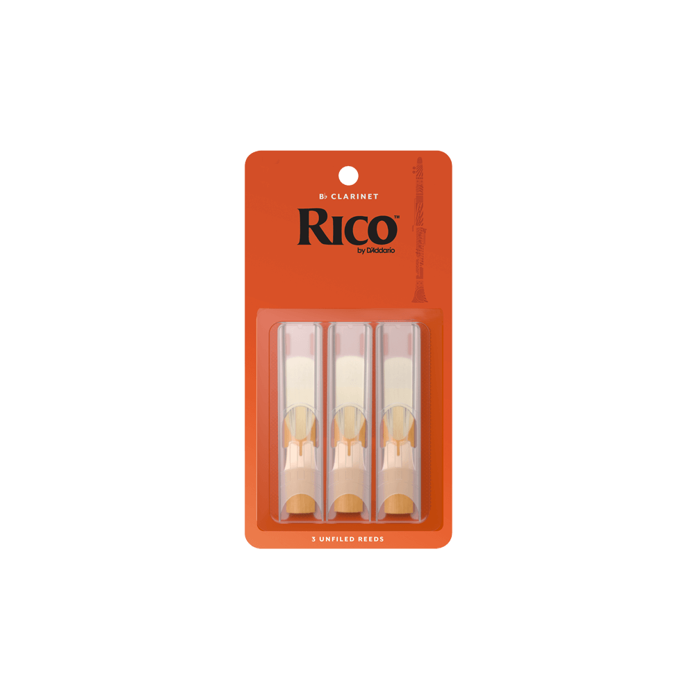 Rico by D'Addario Bb Clarinet Reeds, Strength 2.5 (3-Pack)