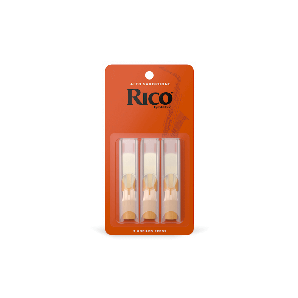 Rico by D'Addario Alto Saxophone Reeds, Strength 2.0 (3-Pack)
