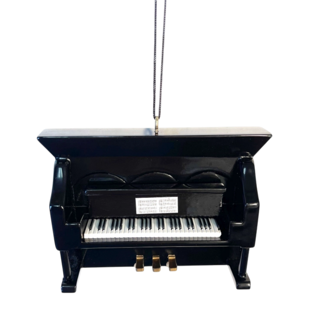 Music Treasures Co. Black Upright Piano Christmas Ornament