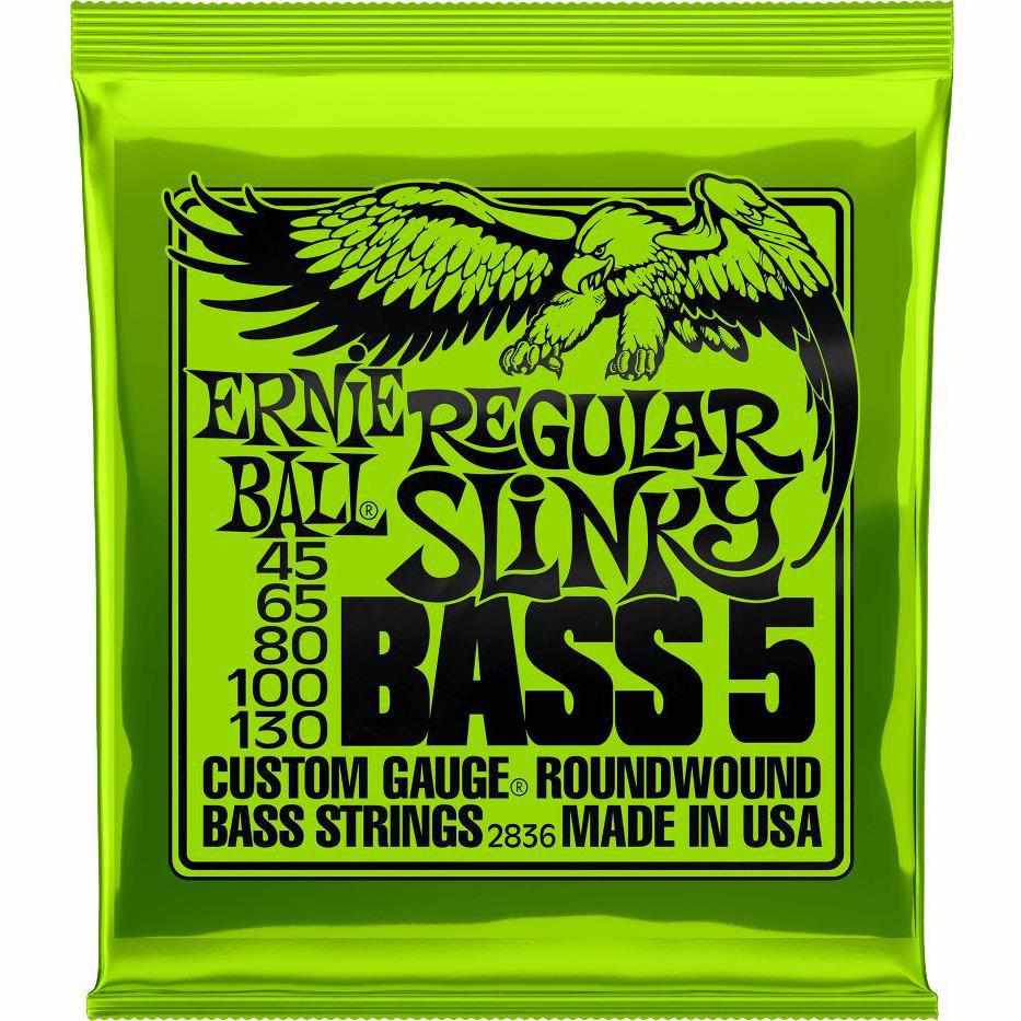 Ernie Ball 2836 Regular Slinky Nickel Wound 5-String Bass Strings (.045-.130)