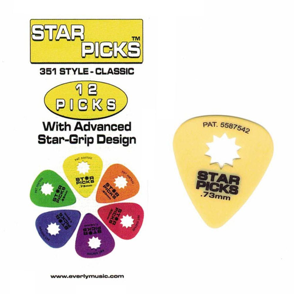 Everly Star Picks .73mm Guitar Picks (12-Pack)