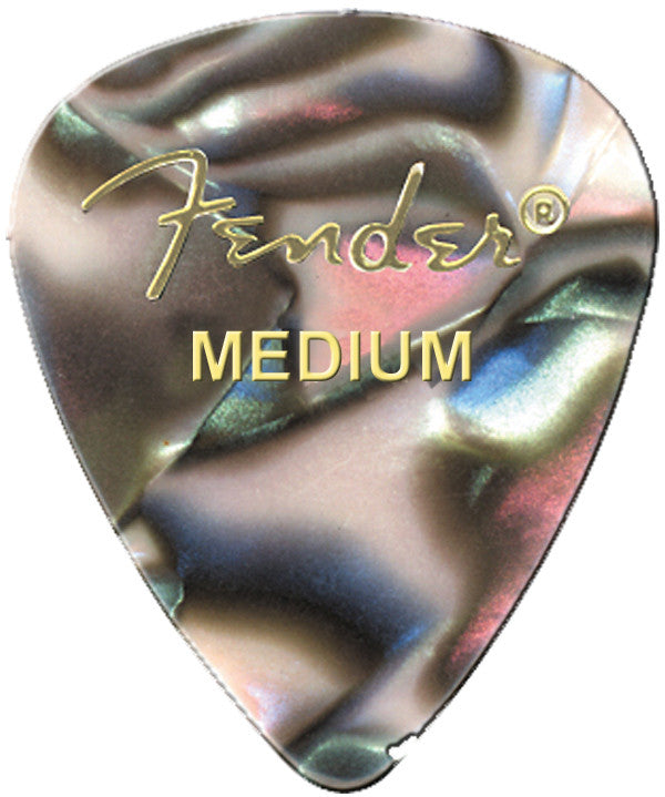 Fender 351 Shape Premium Celluloid Picks, Abalone, Medium (12-Pack)