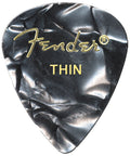 Fender 351 Shape Premium Celluloid Picks, Black Moto, Thin (12-Pack)