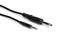 Hosa CMS-110 Stereo Interconnect Cable, 3.5mm TRS to 1/4 in TRS, 10 ft