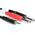 Hosa CMP-159 Stereo Breakout Cable, 3.5mm TRS to Dual 1/4 in TS, 10 ft
