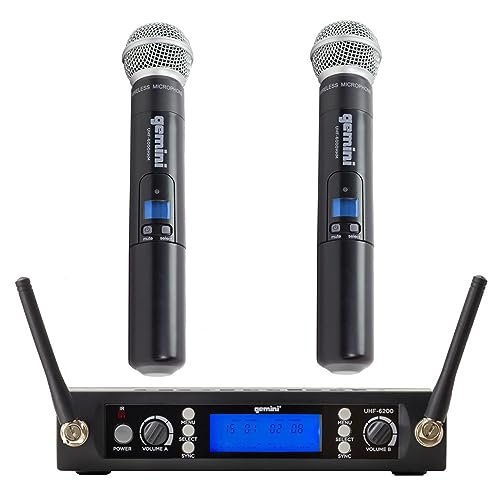 Gemini UHF-6200M Dual-Channel UHF Wireless Handheld Microphone System