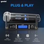 Gemini UHF-6200M Dual-Channel UHF Wireless Handheld Microphone System
