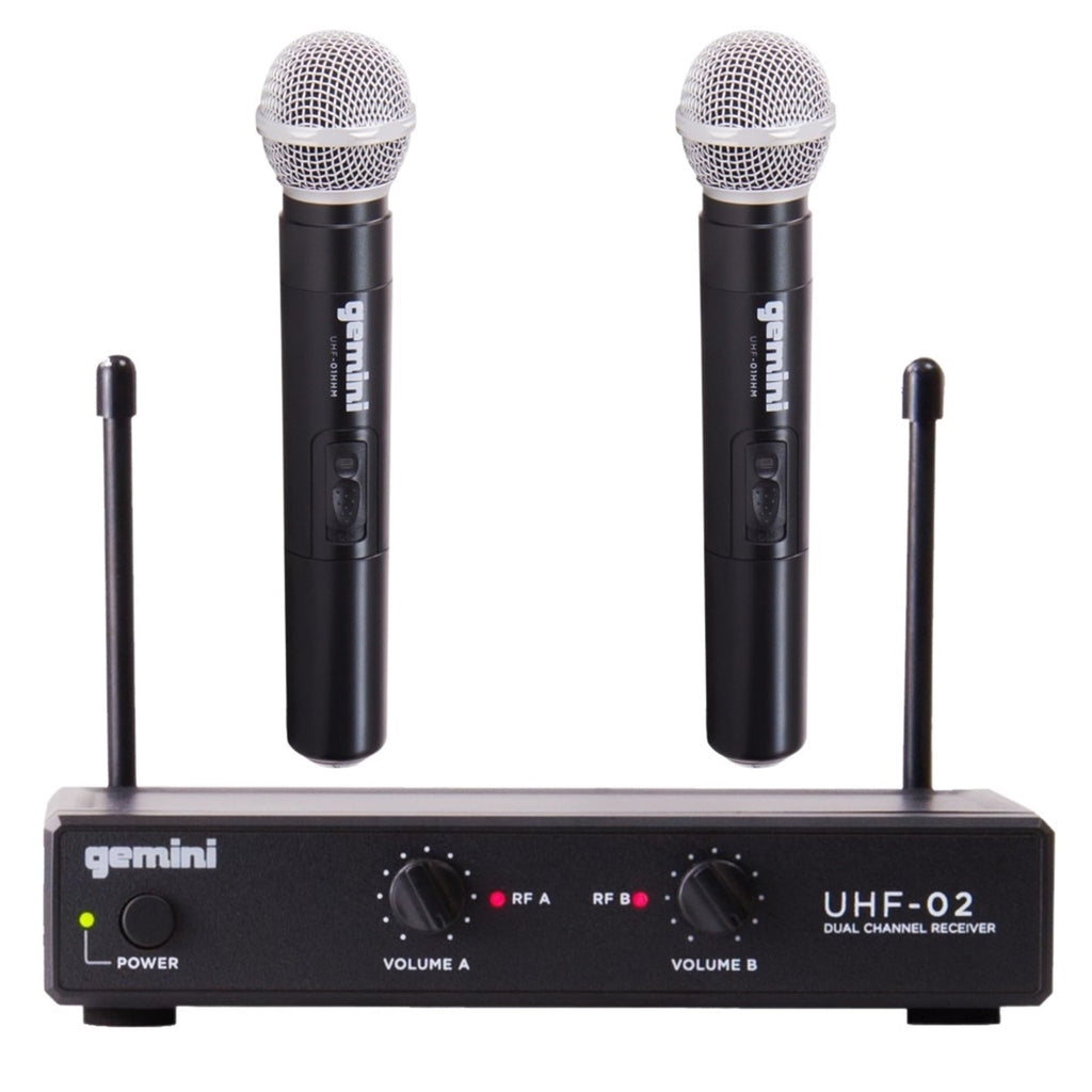 Gemini UHF-02M Dual-Channel UHF Wireless Handheld Microphone System