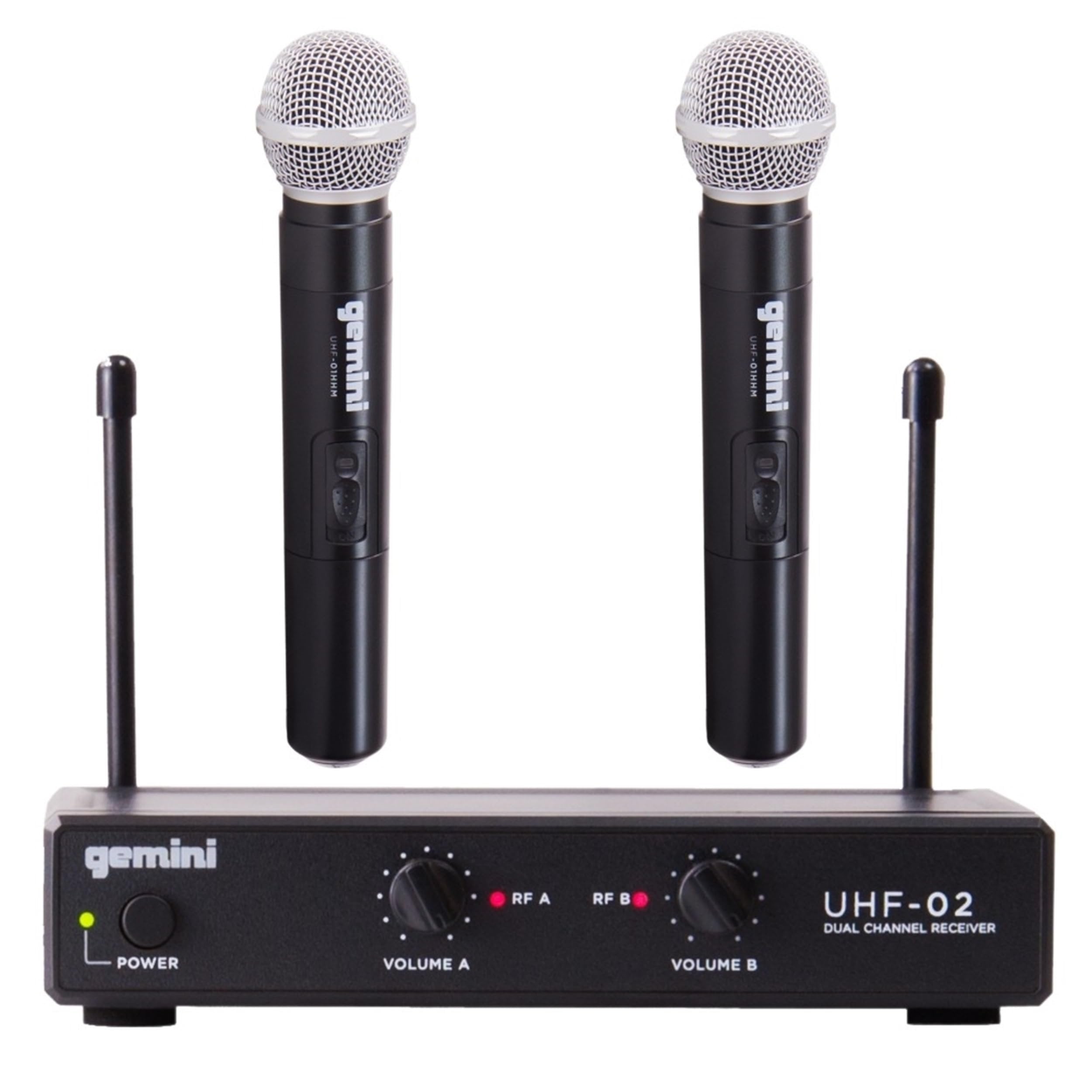 Gemini UHF-02M Dual-Channel UHF Wireless Handheld Microphone System