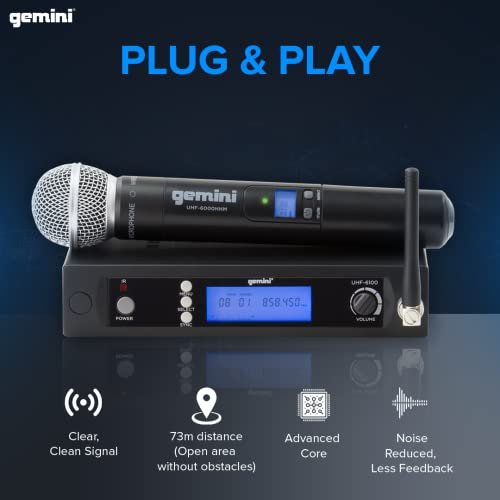 Gemini UHF-6100M Single-Channel UHF Wireless Handheld Microphone System