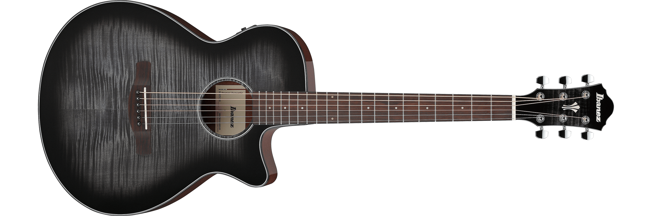 Ibanez AEG70 Acoustic-Electric Guitar - Transparent Charcoal Burst High Gloss