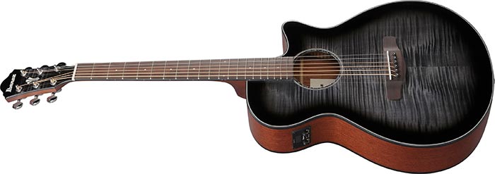 Ibanez AEG70 Acoustic-Electric Guitar - Transparent Charcoal Burst High Gloss