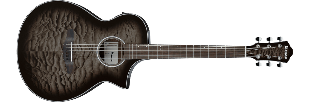Ibanez AEWC16QA Acoustic-Electric Guitar - Transparent Black Sunburst High Gloss