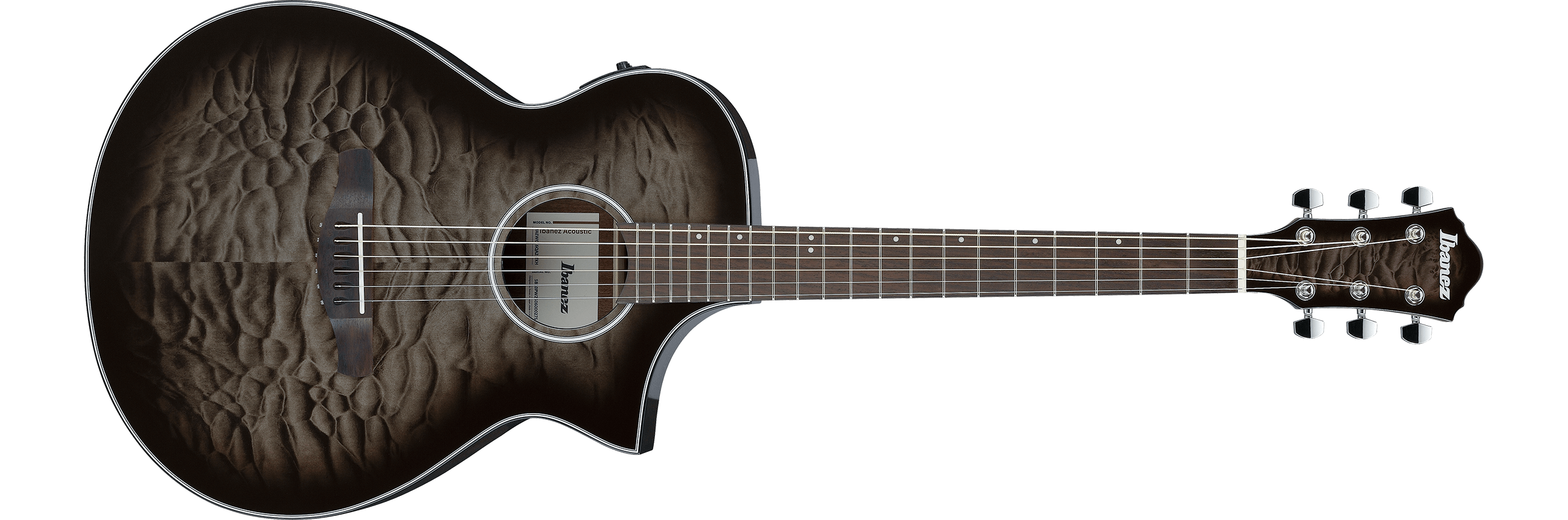 Ibanez AEWC16QA Acoustic-Electric Guitar - Transparent Black Sunburst High Gloss