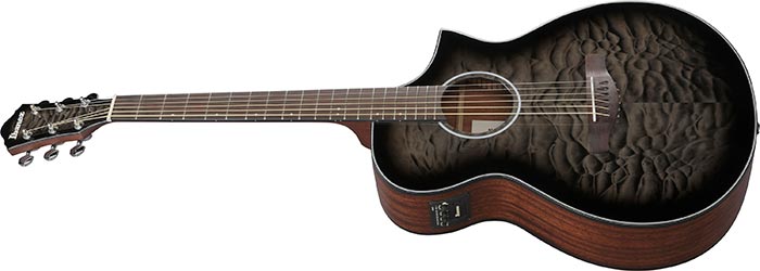Ibanez AEWC16QA Acoustic-Electric Guitar - Transparent Black Sunburst High Gloss